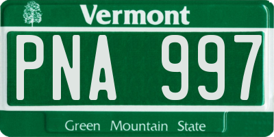 VT license plate PNA997