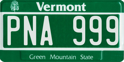 VT license plate PNA999