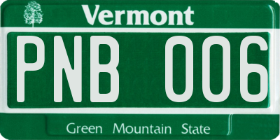 VT license plate PNB006