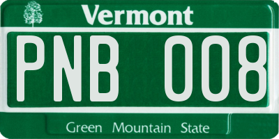 VT license plate PNB008