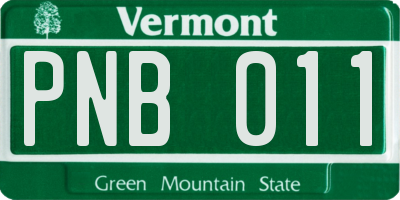 VT license plate PNB011