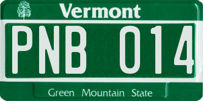 VT license plate PNB014