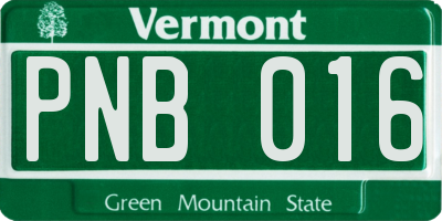 VT license plate PNB016