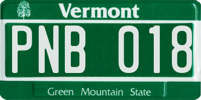 VT license plate PNB018