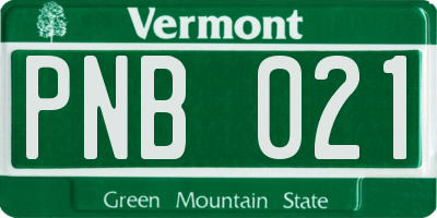 VT license plate PNB021