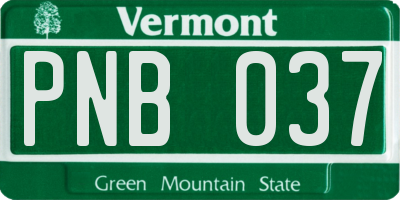 VT license plate PNB037