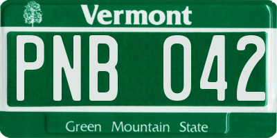 VT license plate PNB042