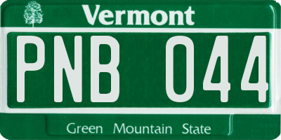 VT license plate PNB044