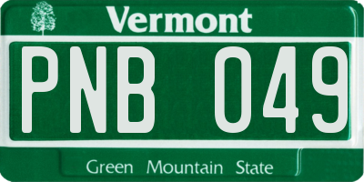VT license plate PNB049