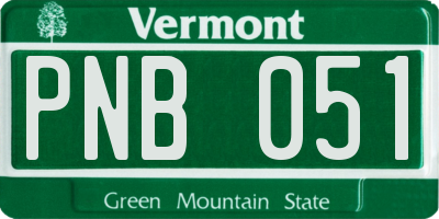 VT license plate PNB051