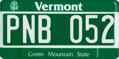 VT license plate PNB052