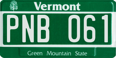 VT license plate PNB061