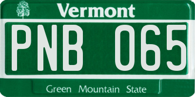 VT license plate PNB065