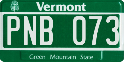 VT license plate PNB073