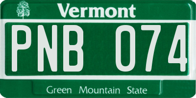 VT license plate PNB074
