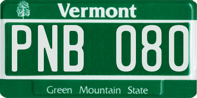 VT license plate PNB080
