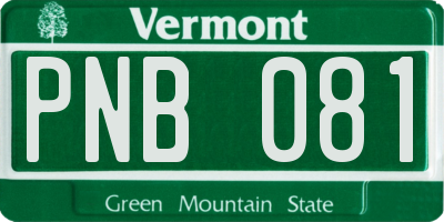 VT license plate PNB081