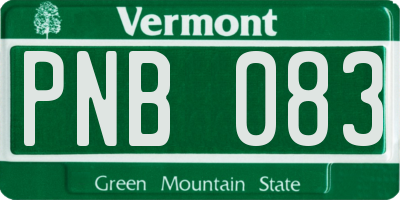 VT license plate PNB083