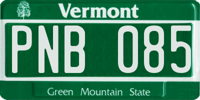 VT license plate PNB085