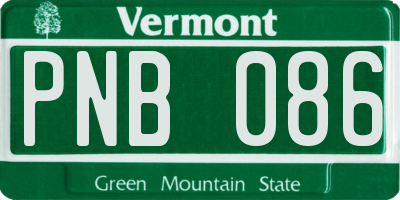 VT license plate PNB086