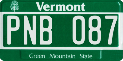 VT license plate PNB087