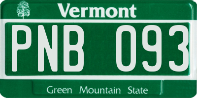 VT license plate PNB093