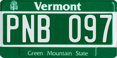 VT license plate PNB097