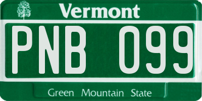 VT license plate PNB099