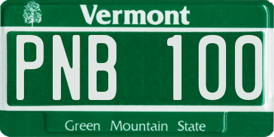 VT license plate PNB100