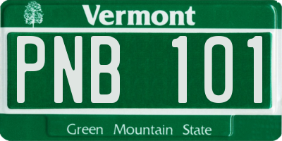 VT license plate PNB101