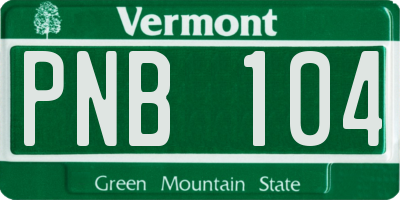 VT license plate PNB104