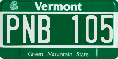 VT license plate PNB105