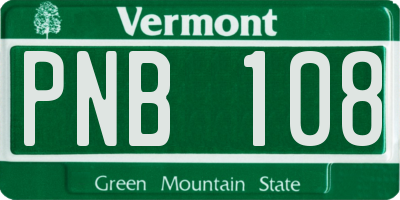 VT license plate PNB108
