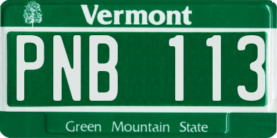 VT license plate PNB113