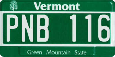 VT license plate PNB116