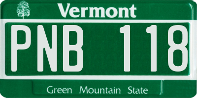 VT license plate PNB118