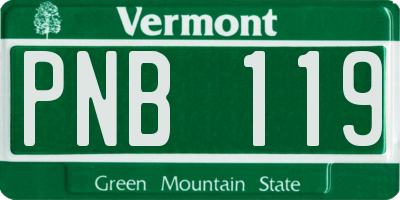 VT license plate PNB119