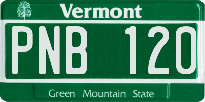 VT license plate PNB120