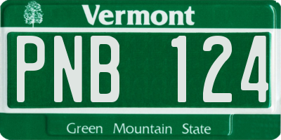 VT license plate PNB124