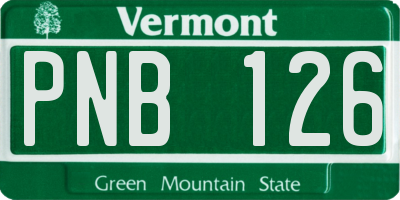 VT license plate PNB126