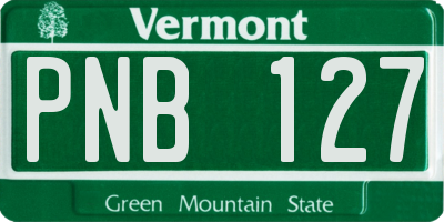 VT license plate PNB127