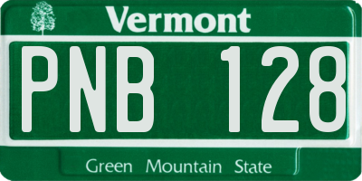 VT license plate PNB128