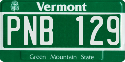 VT license plate PNB129