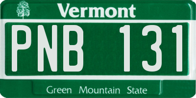 VT license plate PNB131