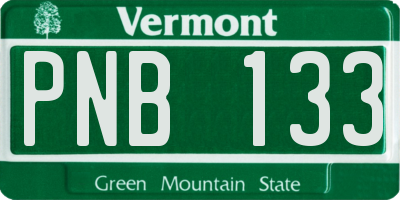 VT license plate PNB133