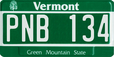 VT license plate PNB134