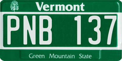 VT license plate PNB137