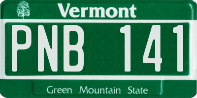 VT license plate PNB141