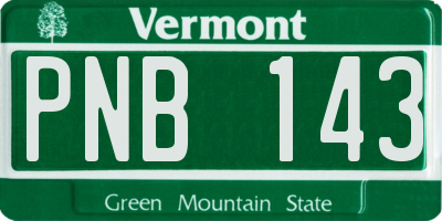VT license plate PNB143