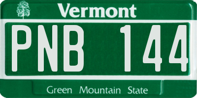 VT license plate PNB144